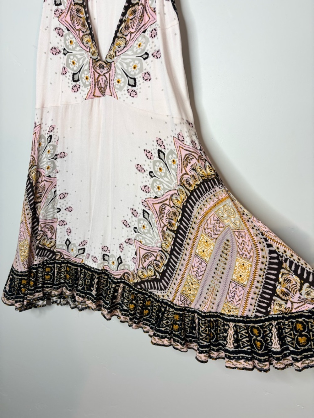 FREE PEOPLE STEAL THE SUN IVORY PRINTED TUNIC DRESS Size Large - Picture 7 of 9